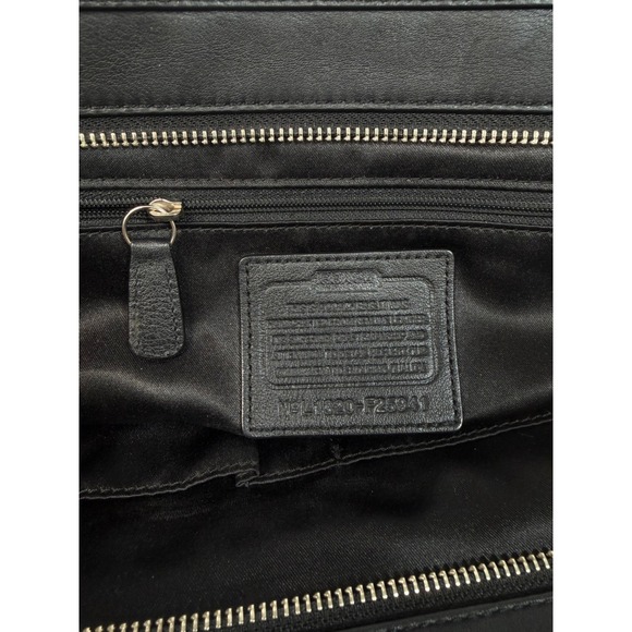 Coach Black Leather Tote Bag Designer Handbag Purse Carryall Business‎ - Picture 10 of 16
